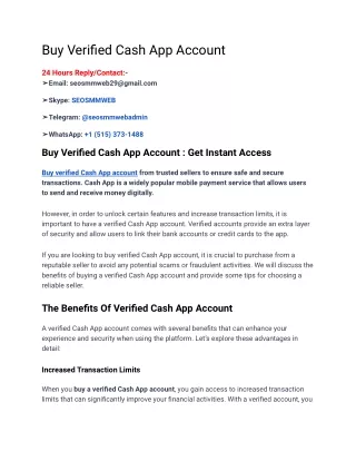 How to Buy Verified Cash App Account Safely