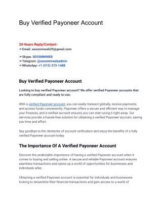 Where can IBuy Verified Payoneer account?