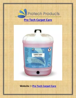 Pro Tech Carpet Care | Protechproducts.com