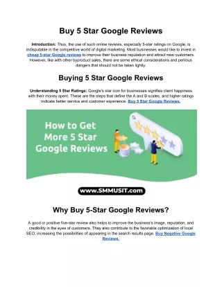 buy 5 star google reviews