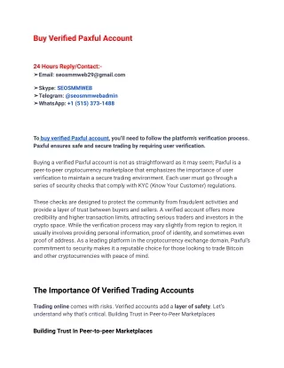 Top 3 Sites to Buy Verified Paxful Account