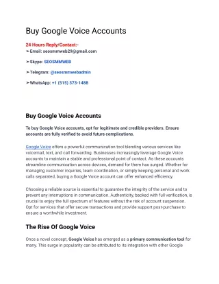 How to Buy Google Voice Accounts in 5 minutes Right Way