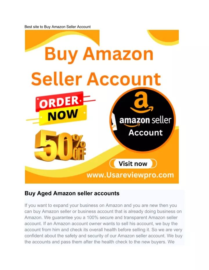 best site to buy amazon seller account