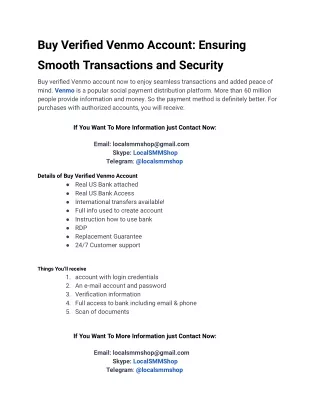 The Ultimate Secret Ways Of Buy Verified Venmo Account
