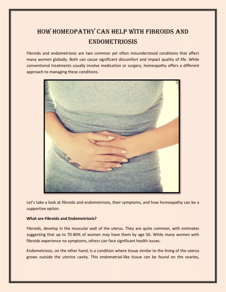 how homeopathy can help with fibroids