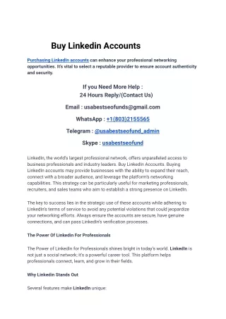 Buy Linkedin Accounts