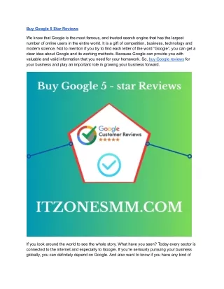 Buy Google Reviews - 5 Star & Positive (Non-Drop)