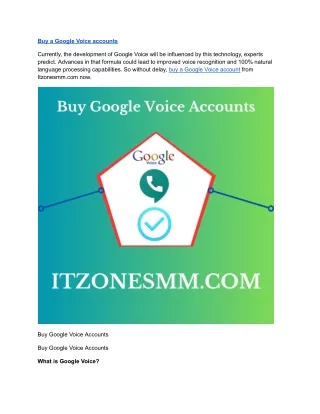 Buy Google Voice Accounts - 100% USA Verified Account