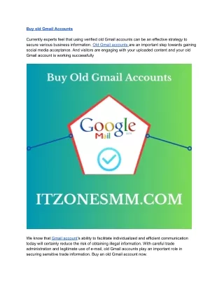 Top 6 Buy Old Gmail Accounts in Bulk (PVA, Old)