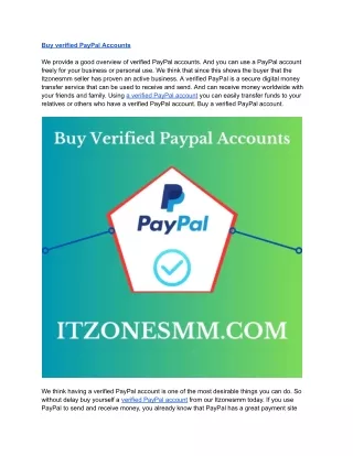 Top 3 market place Buy Verified PayPal Account