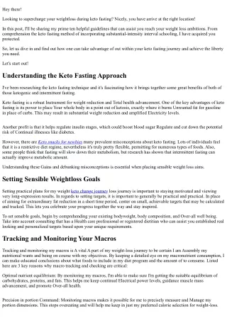 Top 10 Effective Tips to Supercharge Your Weight Loss During Keto Fasting