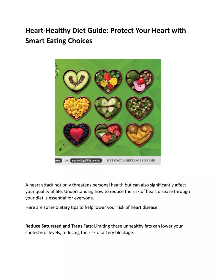 heart healthy diet guide protect your heart with