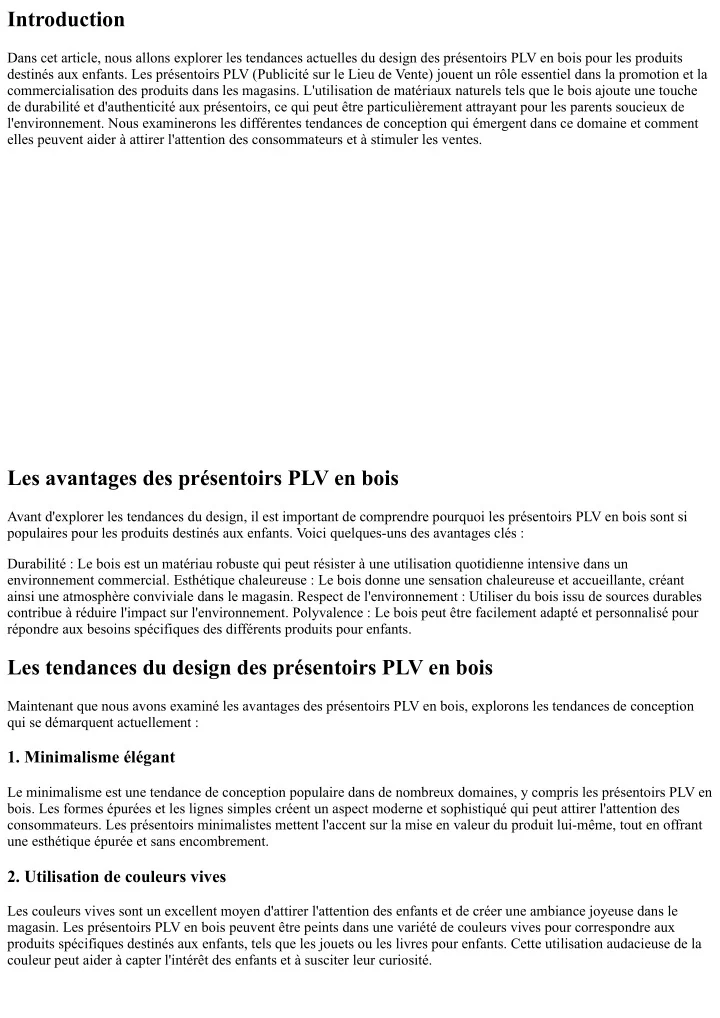 PPT - Les tendances du design des présentoirs PLV en bois pour les ...