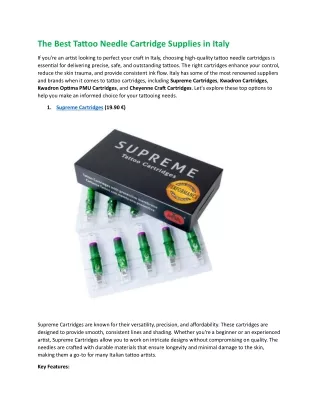 The Best Tattoo Needle Cartridge Supplies in Italy