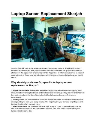 laptop screen replacement sharjah