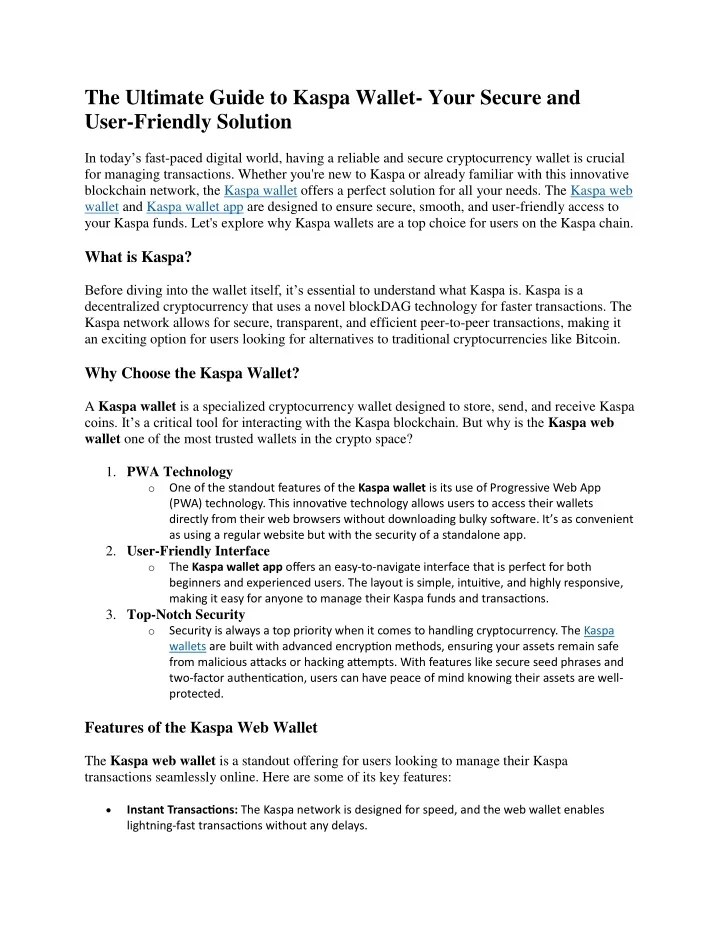 PPT - The Ultimate Guide to Kaspa Wallet- Your Secure and User-Friendly ...