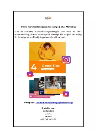 Online marknadsföringstjänster Sverige  Dbas Marketing