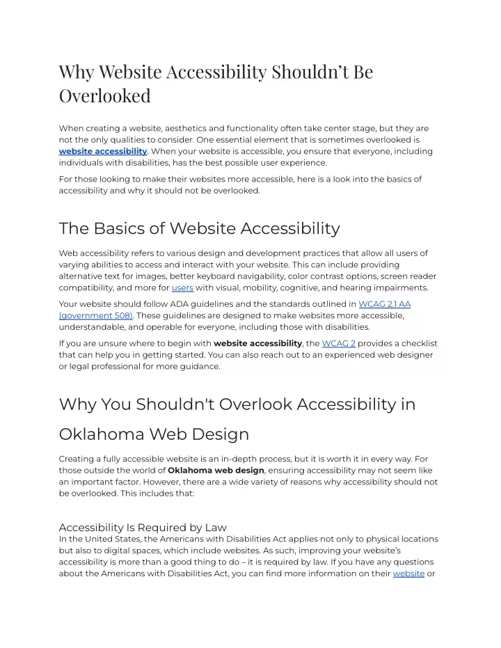 why website accessibility shouldn t be overlooked