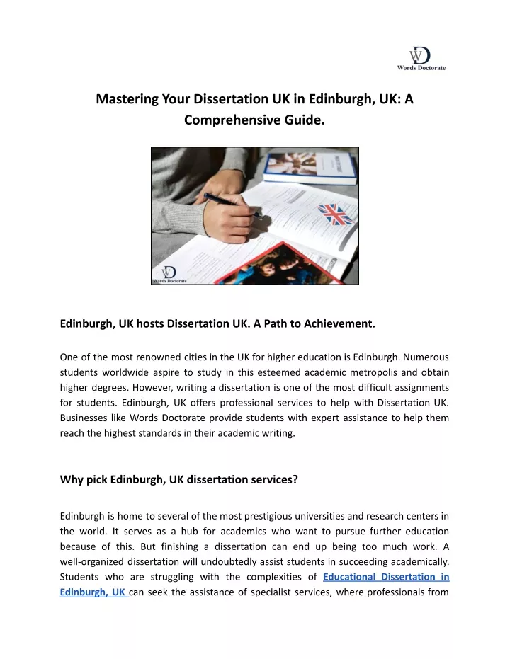 mastering your dissertation uk in edinburgh