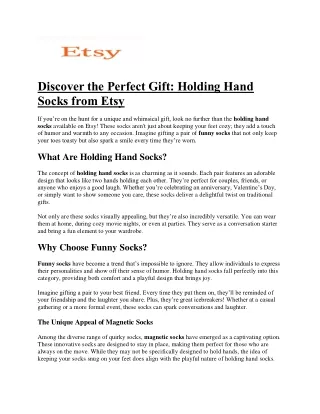 discover the perfect gift holding hand socks from