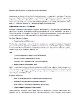 cloud migration strategies transitioning