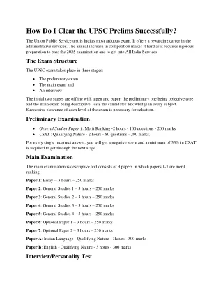 How Do I Clear The UPSC Prelims Successfully?