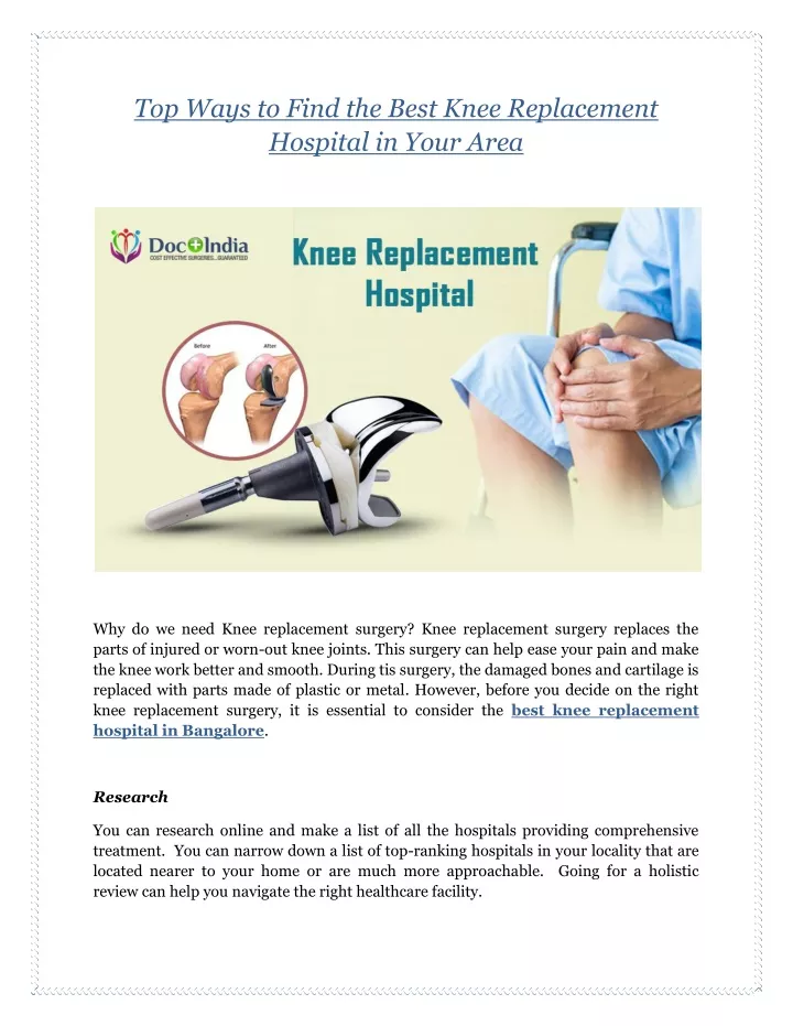 top ways to find the best knee replacement