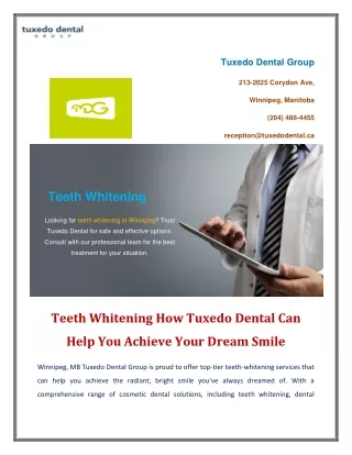 Teeth Whitening How Tuxedo Dental Can Help You Achieve Your Dream Smile