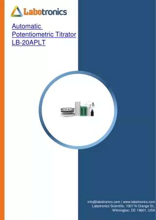 automatic potentiometric titrator lb 20aplt