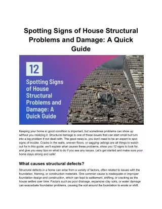 Spotting Signs of House Structural Problems and Damage_ A Quick Guide