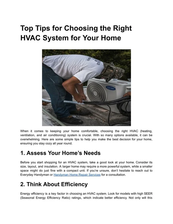 PPT - Top Tips for Choosing the Right HVAC System for Your Home ...