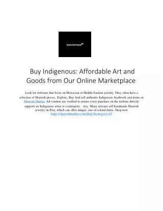 Buy Indigenous: Affordable Art and Goods from Our Online Marketplace"