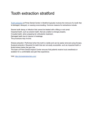 Tooth extraction stratford