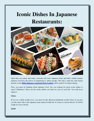 Iconic Dishes In Japanese Restaurants