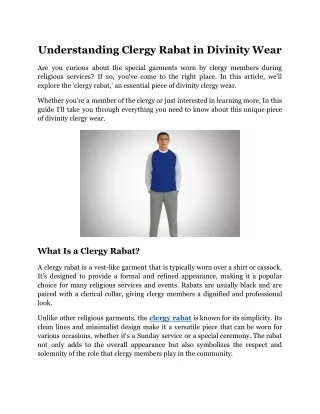 Understanding Clergy Rabat in Divinity Wear