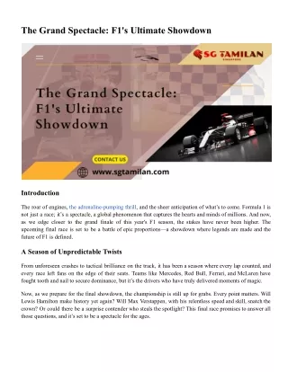 the grand spectacle f1 s ultimate showdown