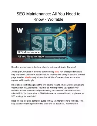 SEO Maintenance_ All You Need to Know - Wolfable