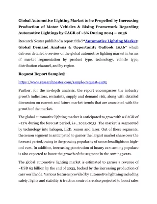 global automotive lighting market to be propelled