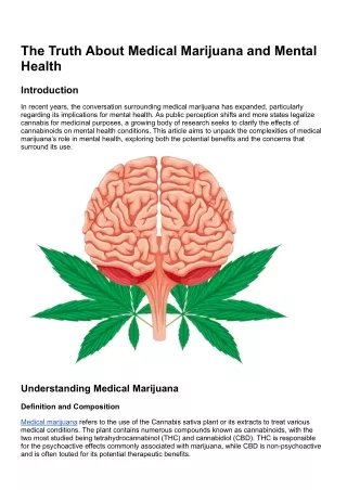 The Truth About Medical Marijuana and Mental Health