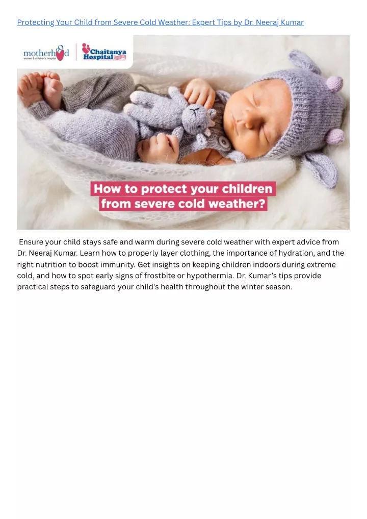 protecting your child from severe cold weather