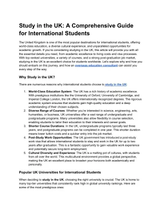 study in the uk a comprehensive guide