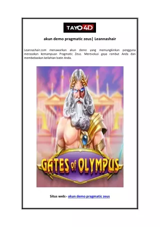 akun demo pragmatic zeus Leannashair