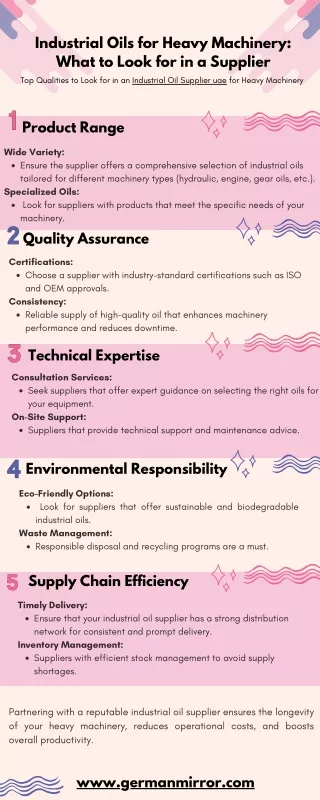 Industrial Oils for Heavy Machinery What to Look for in a Supplier