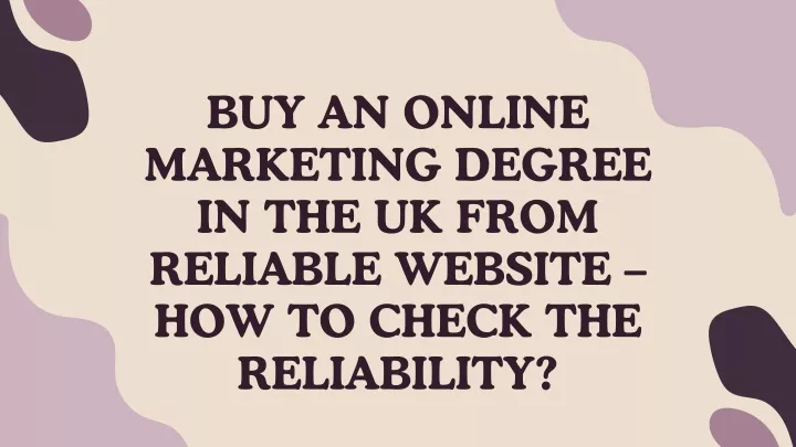 buy an online marketing degree in the uk from