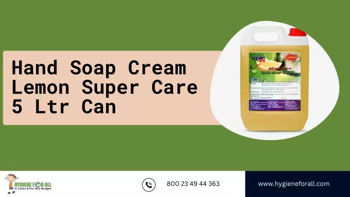 hand soap cream lemon super care 5 ltr can