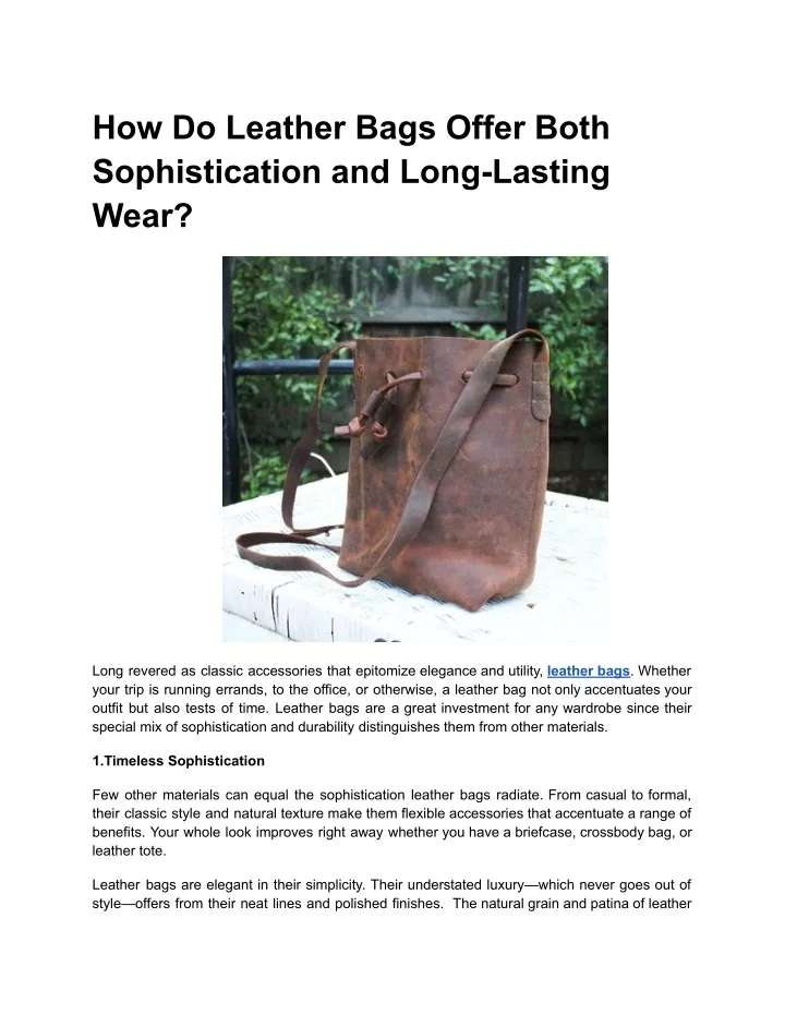 how do leather bags offer both sophistication