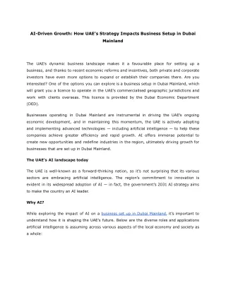 AI-Driven Growth_ How UAE’s Strategy Impacts Business Setup in Dubai Mainland