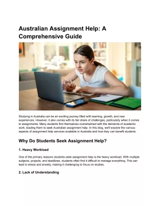 australian assignment help a comprehensive guide