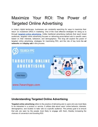 maximize your roi the power of targeted online