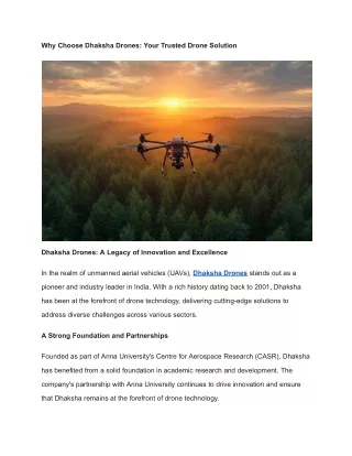 Why Choose Dhaksha Drones_ Your Trusted Drone Solution